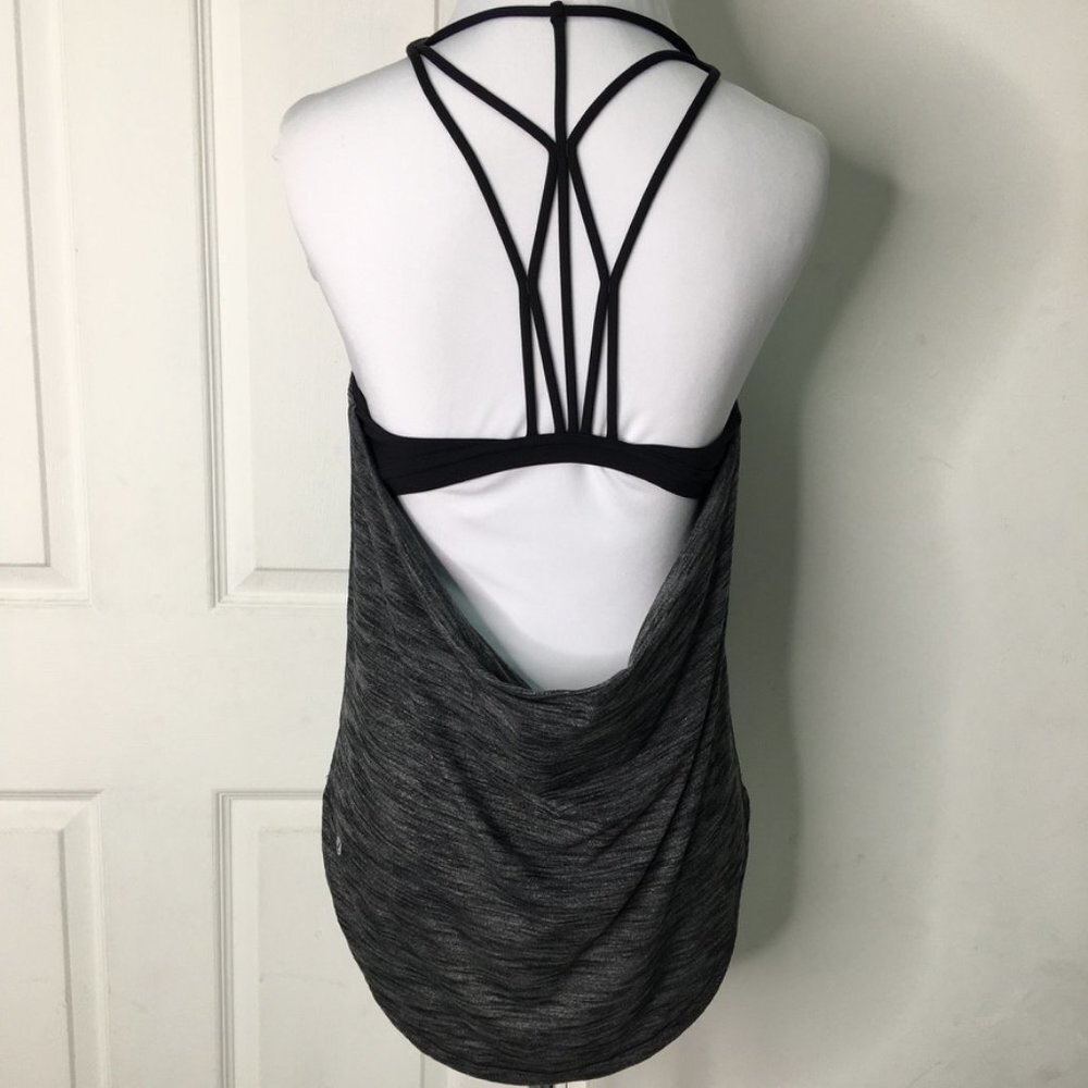 Lululemon Womens Gray Black Strappy Tank Top Size 6